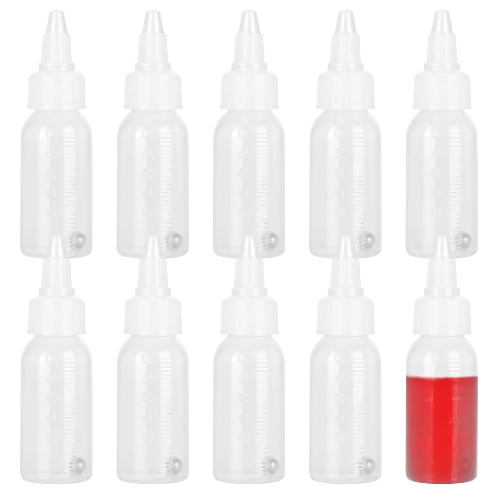 Photo 1 of 10 PCS Paint Mixing Bottles, 1oz Empty Paint Bottles with Steel Ball, Precision Scale, Reusable Plastic for Art Projects and Workshops