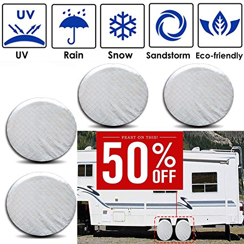 Buy TeBaisea RV Tire Covers 4Pack Waterproof and SunProof Aluminum