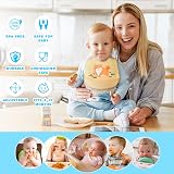 Vicloon Silicone Bibs 2-Pack Adjustable Waterproof Food Catcher Pocket Hippo view 7