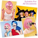 Aomig Pink B Short Bob Wig 3 PCS Synthetic Heat Resistant Women view 6