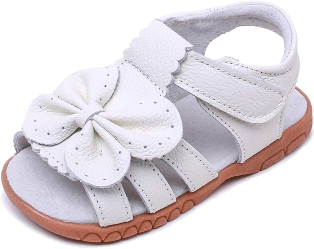 Gaatpot Girl's Summer Bowknot Open Toe Sandals Kids Casual Leather Shoes Size