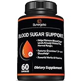 Premium Blood Sugar Support Supplement–Supports Healthy Blood Sugar Levels Already Within Normal Range – Includes Bitter Melon Extract, Vanadium, Chromium, Cinnamon, & Alpha Lipoic Acid-60 Capsules