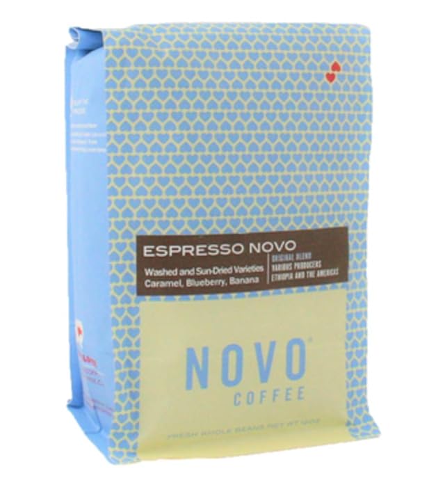 Novo Coffee "Espresso Novo" Medium Roasted Whole Bean Coffee - 5 Pound Bag