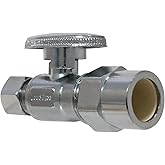 10 Pieces XFITTING 3/8" OD Compression x 1/2" CPVC Straight Valve, Brass