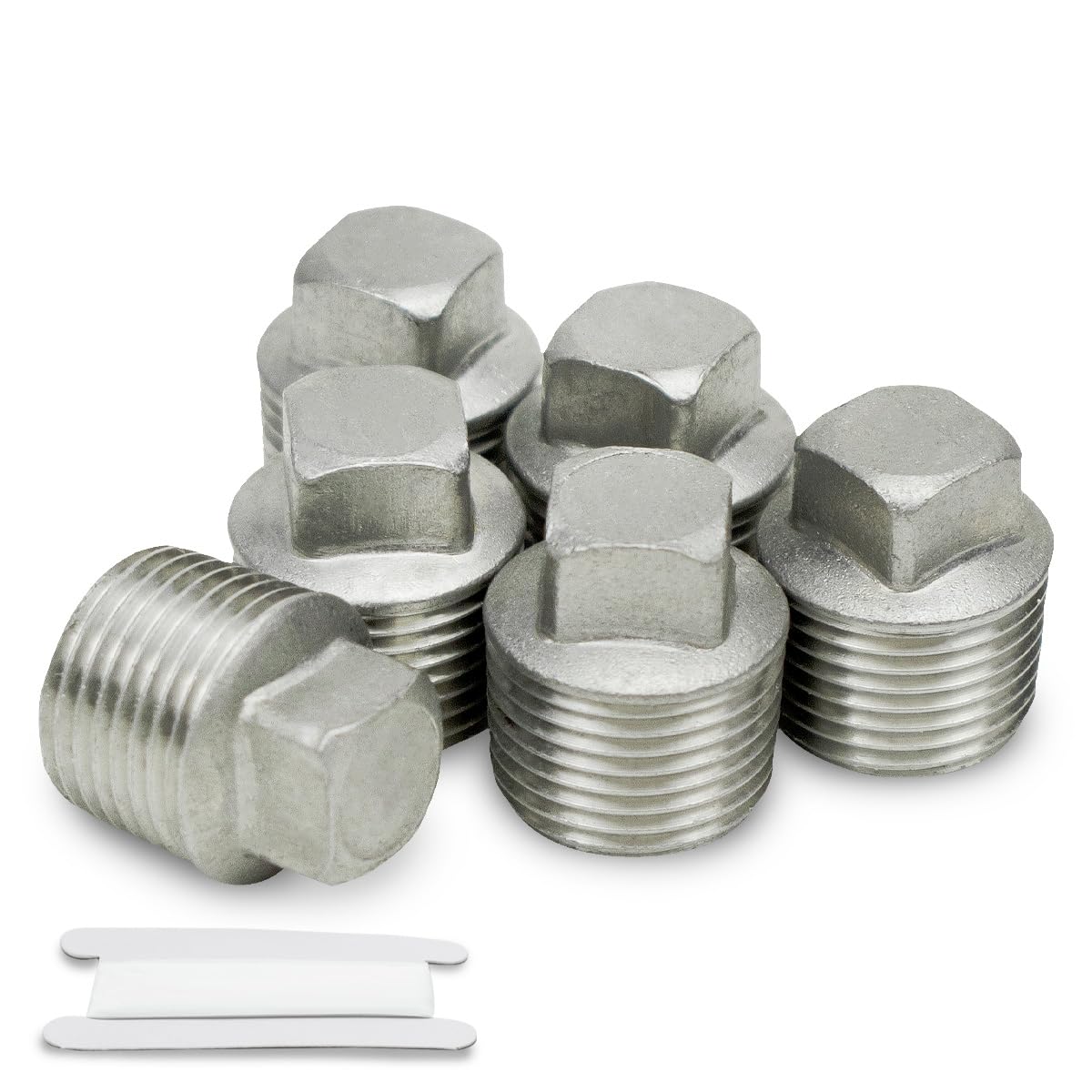 Bwintech 6 Pcs 3/8" Male BSP Stainless Steel 304 Male Cap Hex Socket Pipe Plug Fittings Connector for Pipe Connecting Conversion — image 1