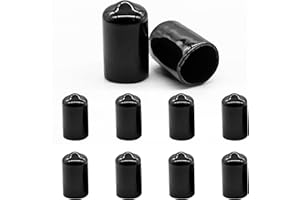 Hordion 100Pcs 5/16 Inch Rubber End Caps, 8mm Rubber Caps Screw Thread Protectors, Black Bolt Screw Vinyl Caps, Round Tube Bolt Cap Cover Thread Protectors Safety Cover