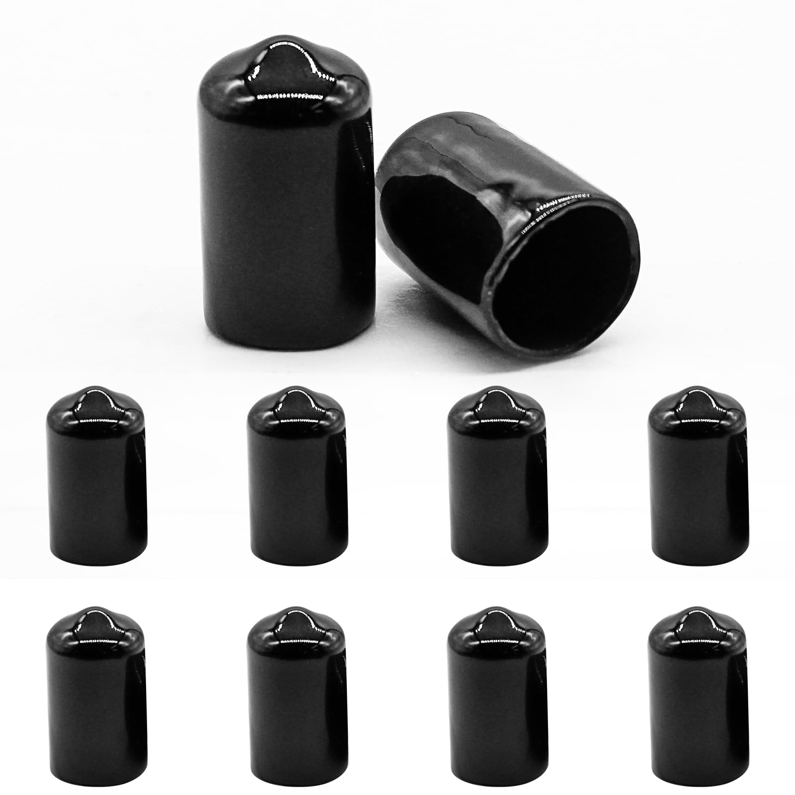 Photo 1 of Hordion 100Pcs 5/16 Inch Rubber End Caps, 8mm Rubber Caps Screw Thread Protectors, Black Bolt Screw Vinyl Caps, Round Tube Bolt Cap Cover Thread Protectors Safety Cover