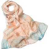 Jisen Silk Scarf Printing Silk Scarves for Women Ladies Mulberry Silk Floral Head Scarfs