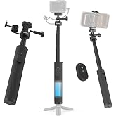 SmallRig Power Grip, 5000mAh Charging Handle Selfie Stick for DJI/GoPro | Wireless Control, Extended stick for DJI Action 5 Pro, for GoPro Hero 13/12/11, for Insta360 X5/X4, Action Camera, Phones