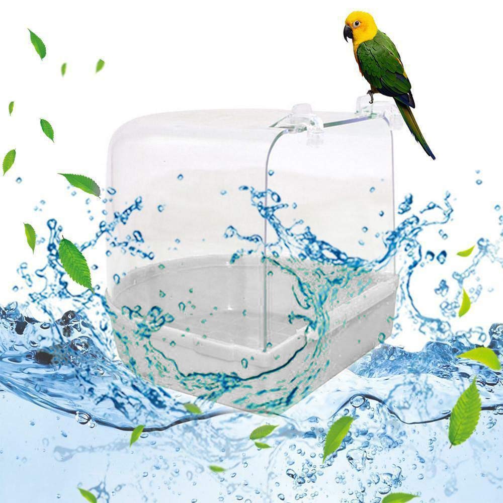 RYGRZJ Vasca da bagno automatica per pappagalli, doccia automatica per uccelli, fontana da bagno per pappagalli, per uccelli di piccola e media taglia, parrocchetto, conuro, pappagallino, calopsitta