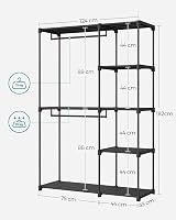 SONGMICS Open Wardrobe RYG026B02 Clothes Rail 124x43x182 cm Black view 6