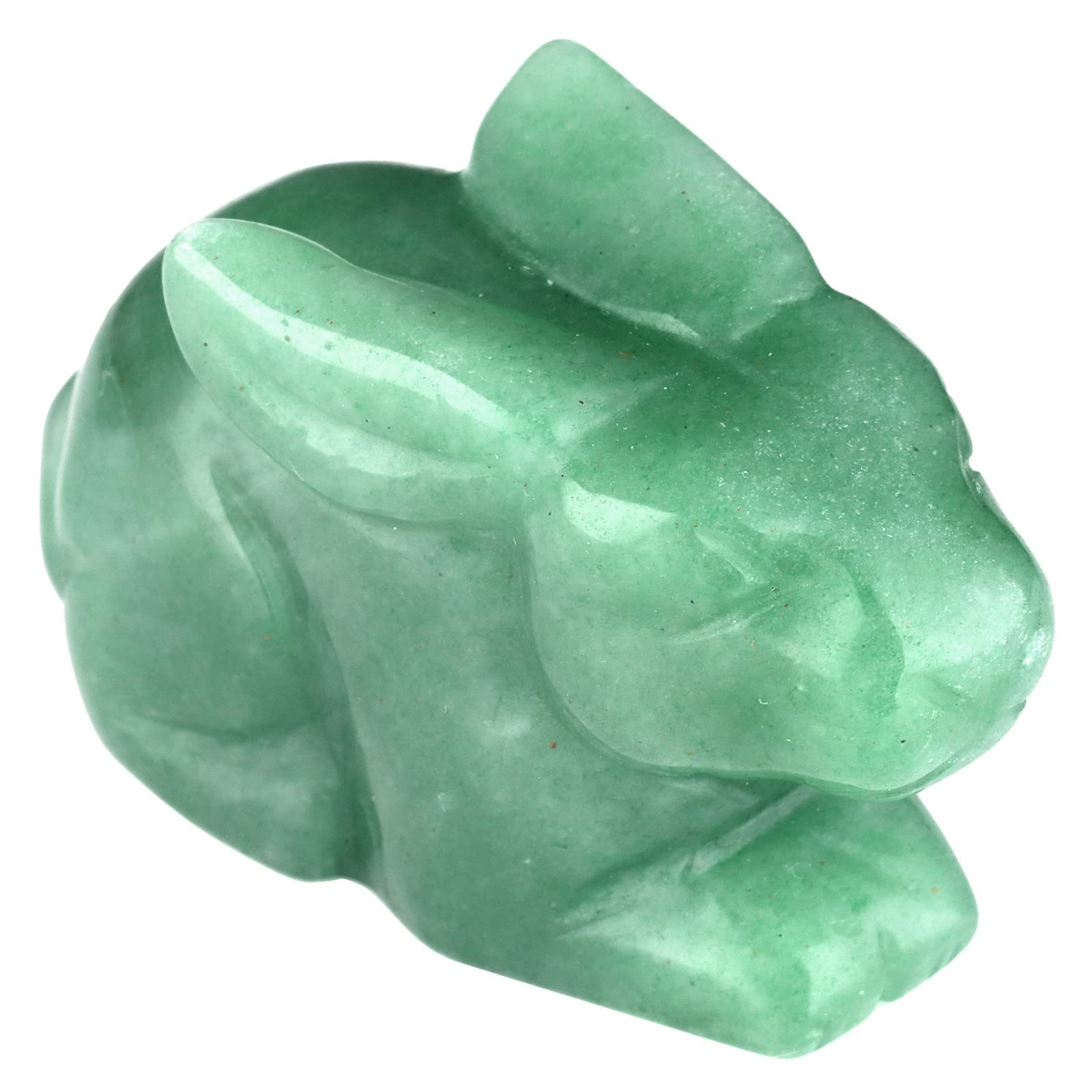 KYEYGWO Crystal Decor Rabbit Sculpture, Pocket Stone Bunny Figure Natural Stones Healing Talisman Fengshui Sculpture Animal Ornament for House Decor, 2 Inches Green Aventurine