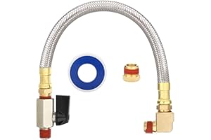FUNTECK Extended Tank Drain Valve Assembly Kit for Air Compressor with 1/4 or 3/8 inch NPT Drain Valve