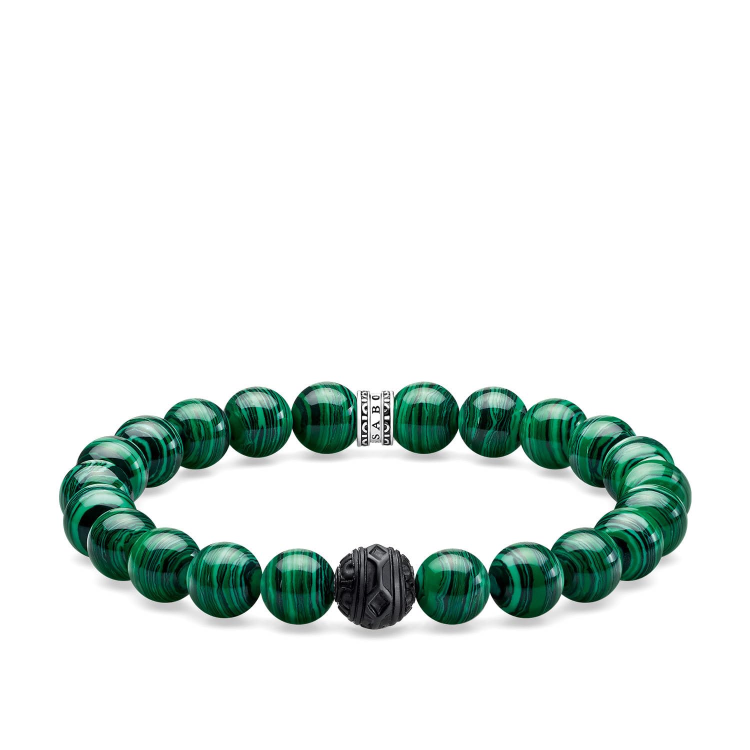 Thomas Sabo Bracelet Black Cat green 925 Sterling Silver, Blackened, Cold Enamel