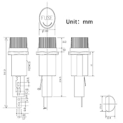 Yoiilnz 5 Pcs Panel Mounted 6x30mm Screw Cap Fuse