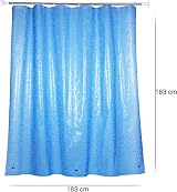 WELTRXE Shower Curtain Mould Proof Mildew Resistant 183x183cm Blue Pebble EVA view 2
