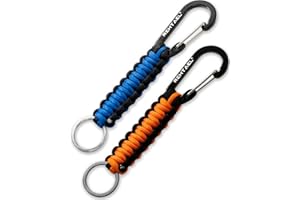 REHTAEL Carabiner Key Chain, Braided Paracord Rope Keychain Clip, Heavy Duty Keychain Lanyard for Backpack Camping Hiking