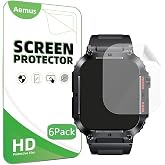 Aemus Screen Protector Compatible for Ypaddbu, Hvlgmrc Military Smart Watch 1.96 Inches (6 Pack) PET Clear Film Compatible for JUGEVI, LIGE K57 Pro Smart Watch
