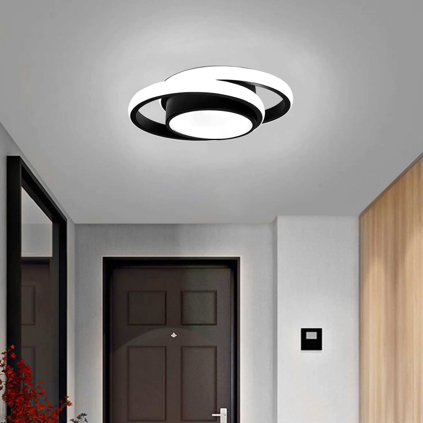 Photo 1 of Small Modern LED Ceiling Light,2 Rings Creative Design Ceiling Lamp Home Indoor Hallway Lighting Fixtures for Hallway Living Room Bedroom Kitchen Office (Cool White,6000K)