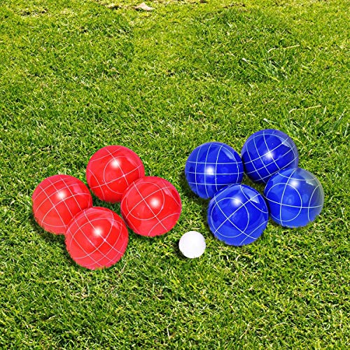 USA_BEST_SELLER Backyard Bocce Ball Set with 8 Balls Long-Lasting Strength Poly-Resin Composite