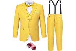 QISUMA Boys Suits Toddler Formal Suit Set Kids Ring Bearer Outfit for Teen Boys Wedding Tuxedo Communion Dress Clothes