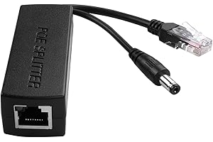 TIENFOKOTA POE Splitter 48V to 12V Power Over Ethernet Splitter, DC 5.5x2.1mm, IEEE 802.3af/at Standard, 100Mbps, Maximum Pow