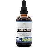 Secrets of the Tribe Slippery Elm Alcohol-Free Liquid Extract, Responsibly farmed Slippery Elm (Ulmus Rubra) Dried Bark 4 FL OZ