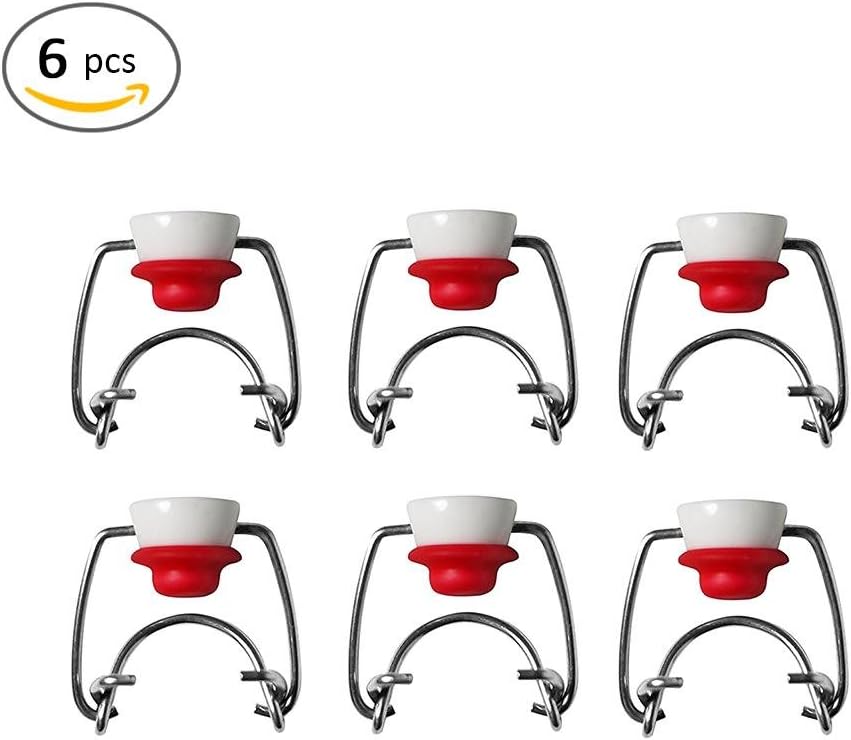 HUVE Ceram-Seal Ceramic Cap Replacement Swing Top Caps for Pratico Beer, Soda Bottles, Homebrewing - Secure Swing 16 oz Swing Top Style Bottles- 6Pack