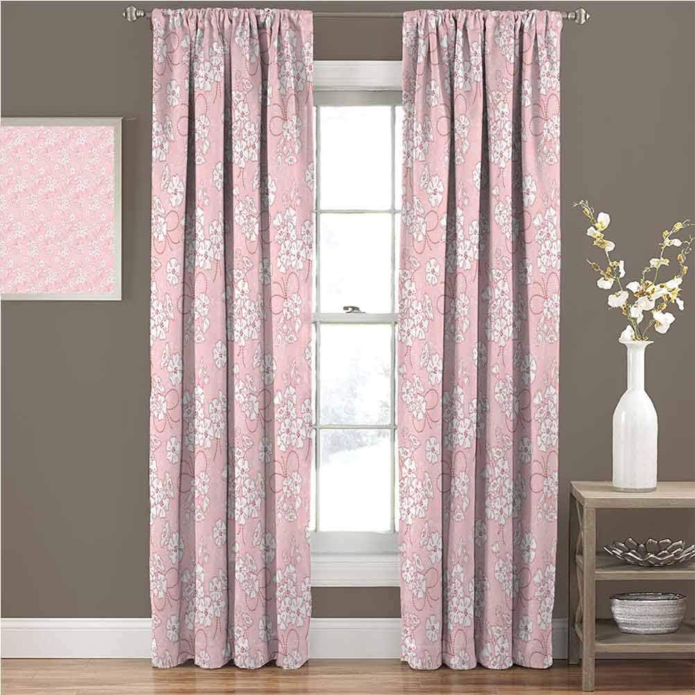 Toopeek Cherry Blossom Room Darkened Curtain Japanese Cherry Branch