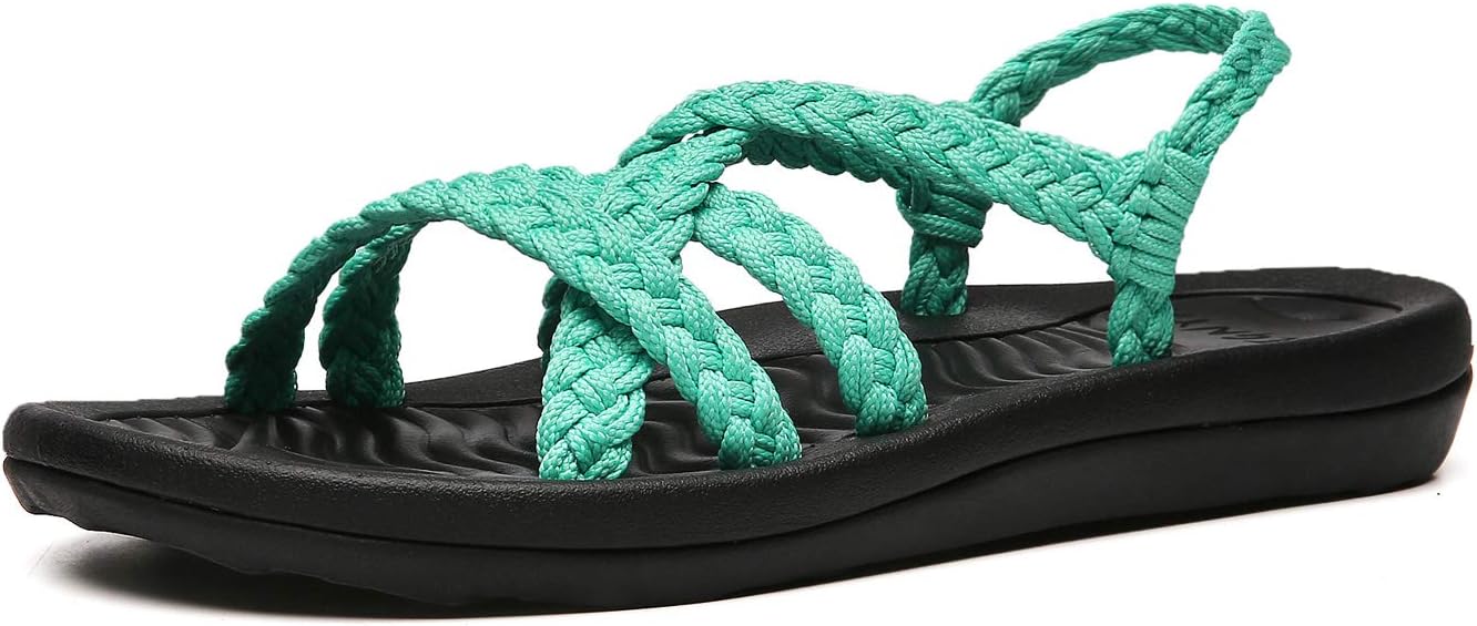 EAST LANDER Women's Comfortable Flat Walking Sandals with Arch Support Waterproof for Walking/Hiking/Travel/Wedding/Water Spot/Beach. 19ZDSO02-W15-7 Turquoise