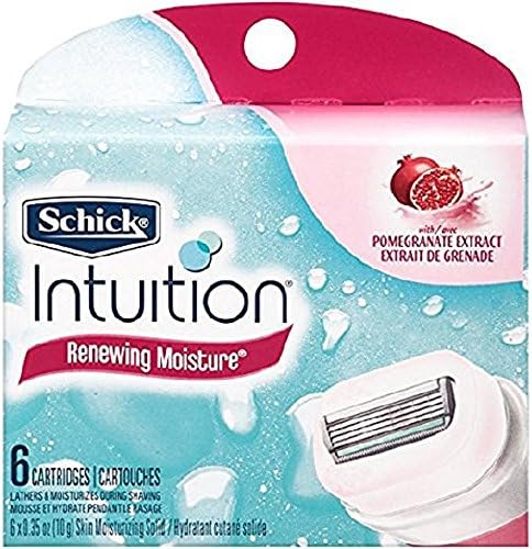 Smooth moisturizing Schick Intuition Plus Renewing Moisture Cartridges Pomegranate 6 Pack replacement cartridges