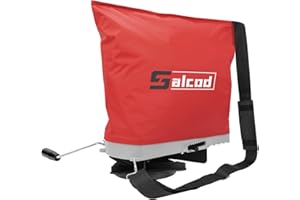 SALCOD Handheld Seed Spreader with 25lb Bag, Multiple Spread Options, Fit for Spreading Grass Seeds and Fertilizers, Red