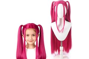 Fgbetcv Purple Long Braided Ponytail Wig for Kids,Anime Cosplay Braideds Purple Wig,Christmas Party Props Dress Up Accessories for Cosplays, Carnival