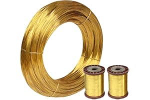 DRINCOSHOW Bare Brass Wire Craft DIY Brass Wire Choose (Diameter 0.3mm-5mm Pack Length of 10Meters/32.8Feet (0.3mm)