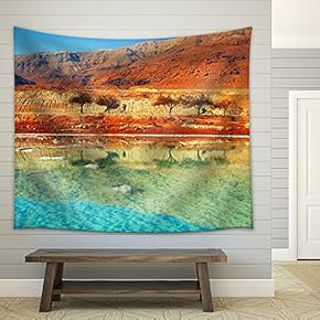 Dead Sea Salt Shore - Fabric Wall Tapestry Home Decor - 51x60 inches