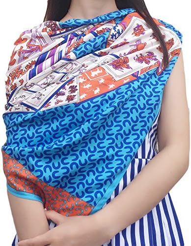 Fashion Attack New Arrival Autumn and Winter Fashion Silk Scarf Big Grid Hijab Horse Pattern Women's Apparel Accessories 130cm x 130cm