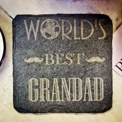 Slate Coaster World's Best Grandad - 11cm - The Perfect British Made Gift For Him