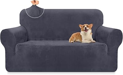Granbest Velvet Sofa Cover 2 Seater Stretch Protector for Pets & Kids - Grey