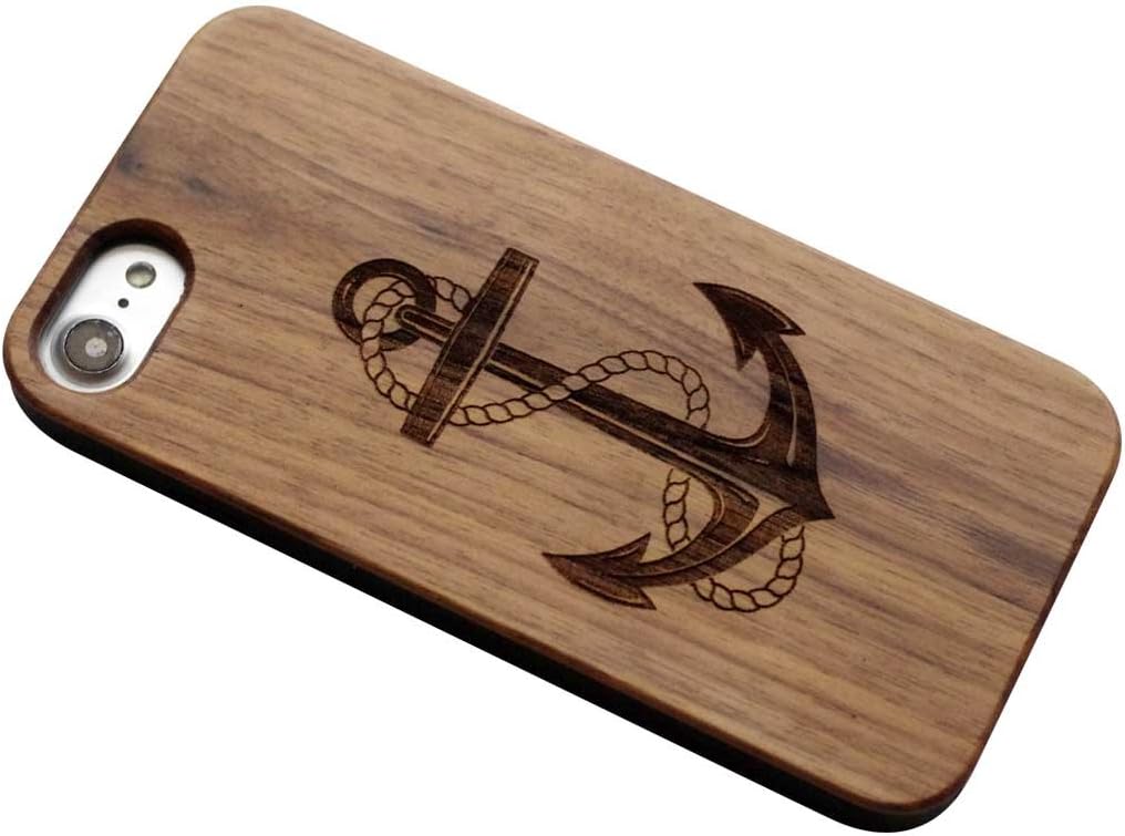 VIVIPOW Wood Phone Case Compatible iPhone 8 Case,Anchor Wooden Phone Case Compatible iPhone 8 (4.7') by VIVIPOW (Anchor Walnut)