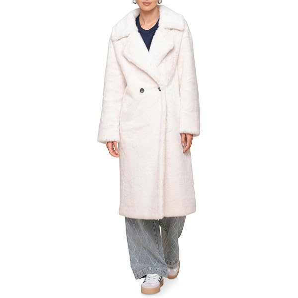 Avec Les Filles Women's Luxe Faux Fur Walker Coat, Taupe at