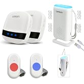 LIOTOIN Wireless Caregiver Pager Call Button Alert Button Call Bell for Elderly Patients at Home Nurse Alert System 2 Waterproof Transmitters 1 Portable Receiver 2 plugin Receiver&hellip;&hellip;