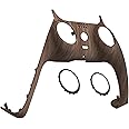 eXtremeRate Wood Grain Decorative Trim Shell Compatible with p s 5 Controller, Soft Touch DIY Replacement Clip Shell, Custom Plates Cover Compatible with p s 5 Controller with Accent Rings