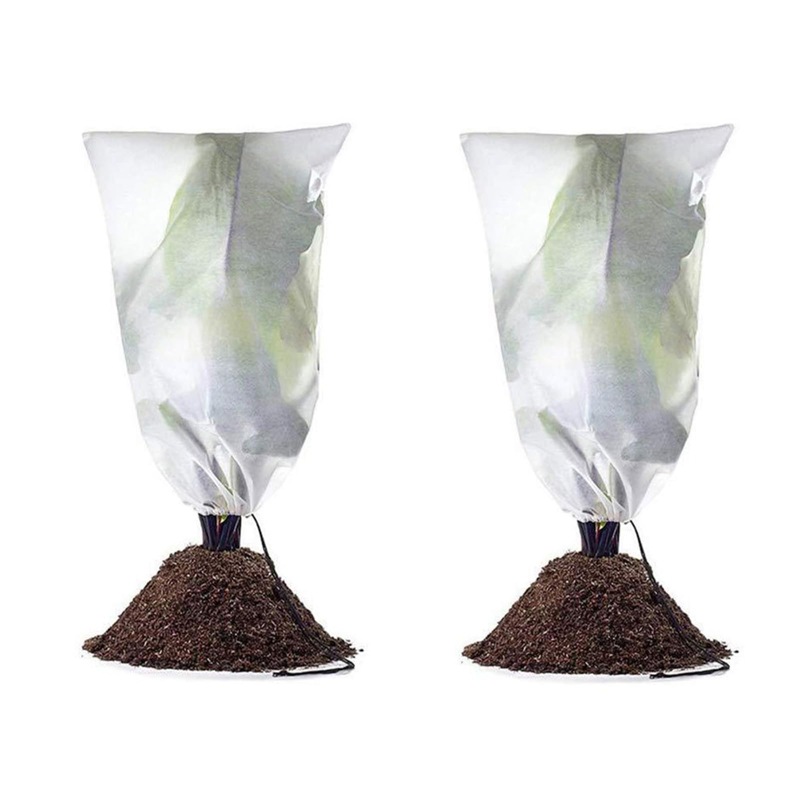 Lonnalee 2 PCS Winter Plant Frost Protection Covers, 60cm x 80cm Winter Garden Fleece Bag, Plant Antifreeze Cloth Winter Plant Protection Fabric, Cover From Birds and Insects