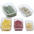 Lustroware (Set of 5) Micro Clear Shatterproof Food Storage Containers with Lids, Stackable, Nestable BPA-Free Kitchen Canisters, Crystal Clear Tritan Body, Dishwasher & Microwave Safe, Made in Japan