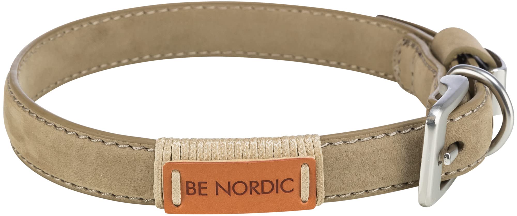 Be Nordic Collar, Leather, L – XL : 55 cm – 61 cm, 30 mm, Sand