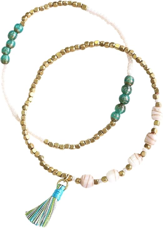 Amazon メイグローブビーズアンドクラフト ガラスビーズ タッセル2連ゴムブレスレット手作りキット レシピ付き Zb170031 ビーズ ストーン 通販