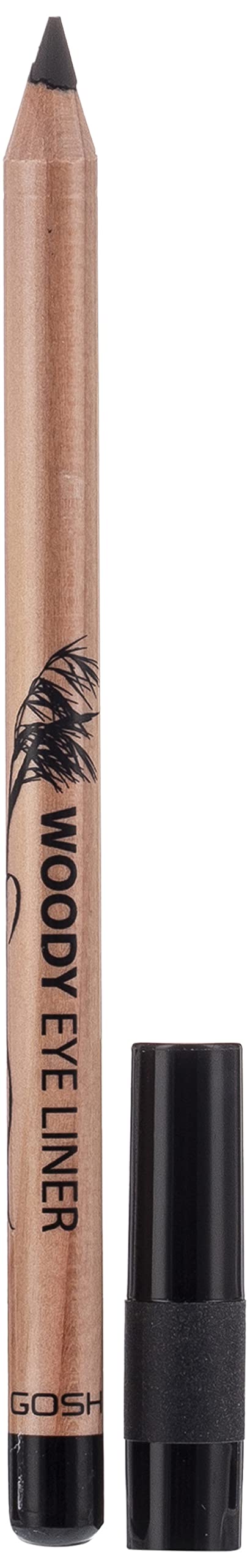GOSH - WOODY EYE LINER - Waterproof eye pencil - 001 EBONY BLACK