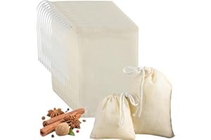 60 Pcs Cotton Drawstring Bags,Reusable Muslin Bags with Drawstring for Jewelry Pouch,Spices, Nuts, Loose Tea Filter Mesh Bag,