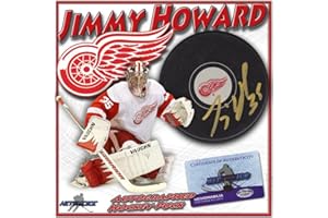 JIMMY HOWARD Signed DETROIT RED WINGS Puck w/COA "NEW" #4 - Autographed NHL Pucks