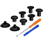 eXtremeRate ThumbsGear Interchangeable Thumbstick for Xbox Controller - Improve Comfort - Black 3 Height Domed & Concave Grips Ergonomic Adjustable Joystick for Xbox Seires X/S, for Xbox One S/X/Elite